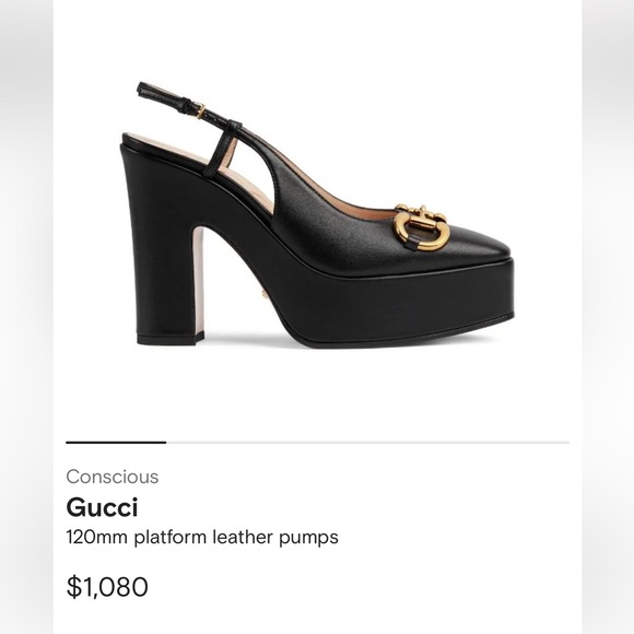 Gucci 120 mm platform leather pumps - Picture 5 of 5